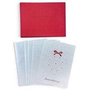 Burgoyne Christmas Cards Set 5 Snowflake Embossed Holiday Greeting Cards w Envel